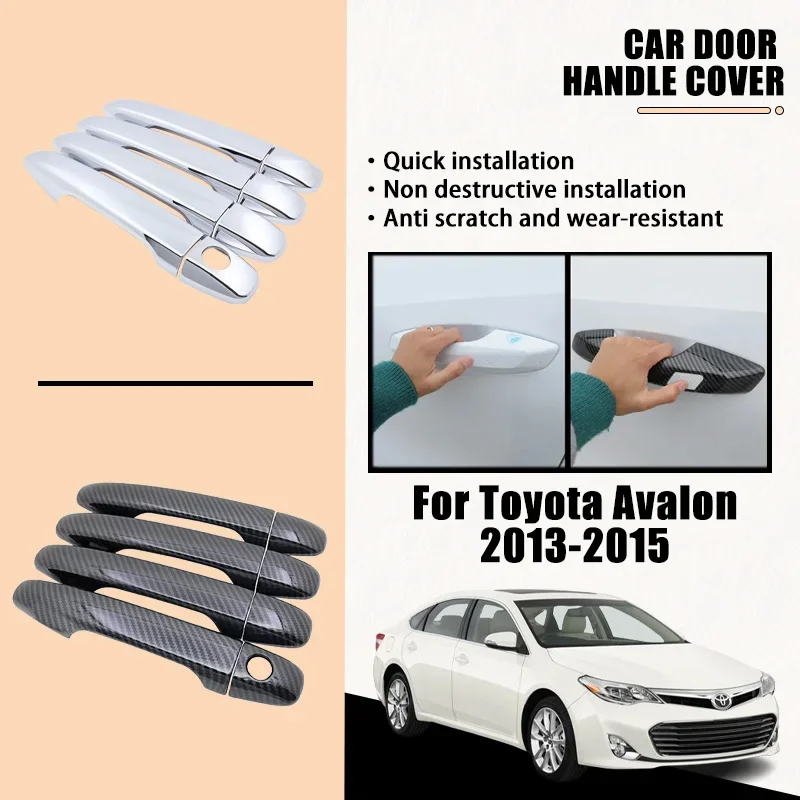 Door Handle Covers For Toyota Avalon XX40 2013-2018 2014 2015 2016 Carbon Fiber Chrome Car Accessories Catch Rustproof Stickers