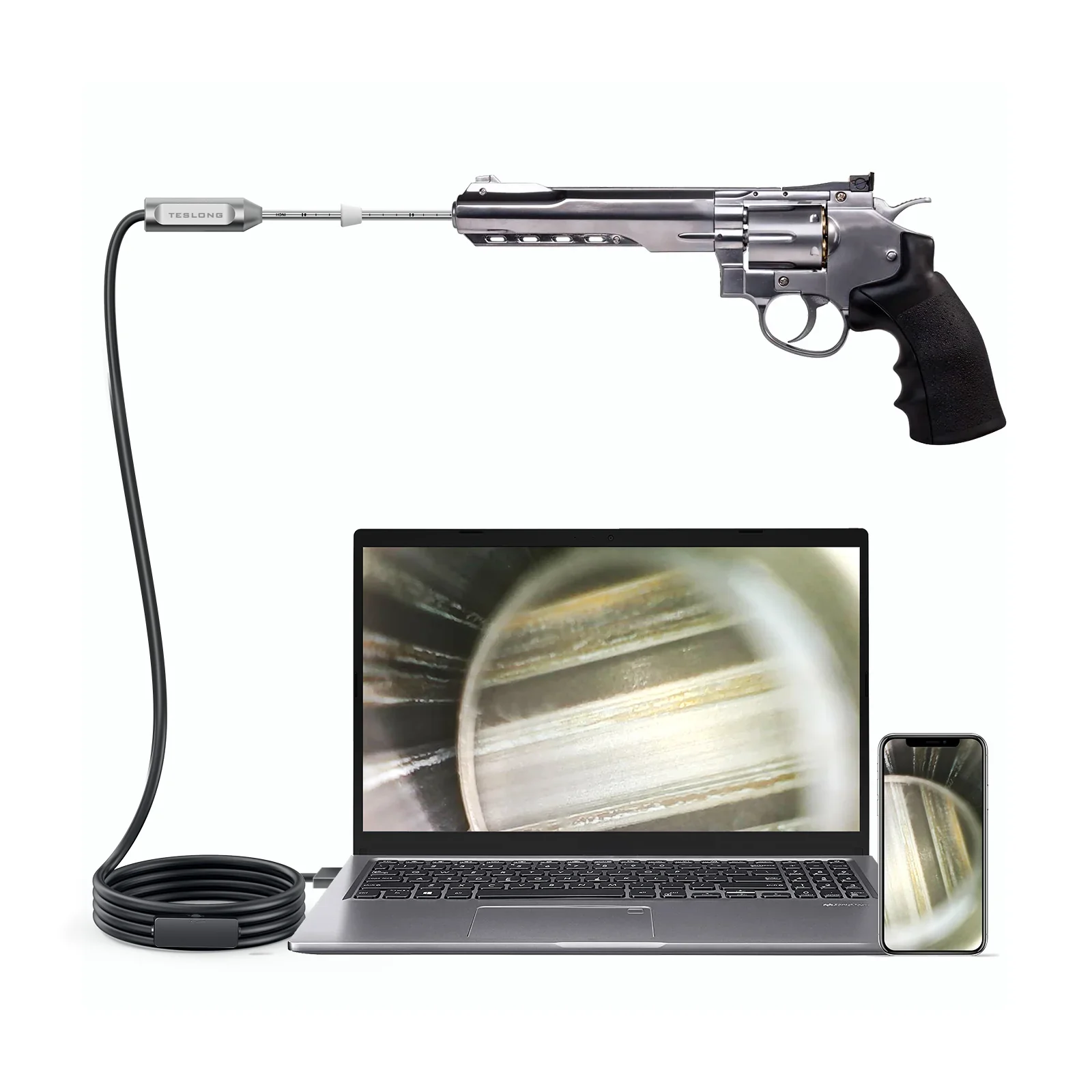 Teslong NTG100 NTG100H 26-INCH NTG100P 10-INCH RIGID USB BORESCOPE,PRECISE BARREL INSPECTION FOR ANDROID, PC &APPLE OSX