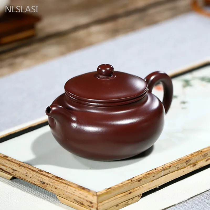 Authentic Yixing Teapot Zisha Tea Pot Raw Ore Purple Mud Chinese Handmade Kettle Purple Clay Drinkware 200ml