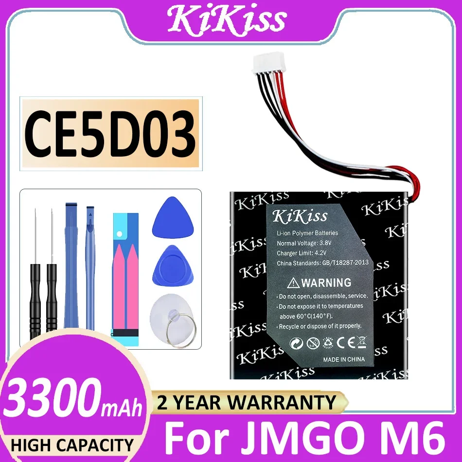 Battery 3300mAh For JMGO M6 Projector CE5D03 Accumulator 6-wire Plug Bateria