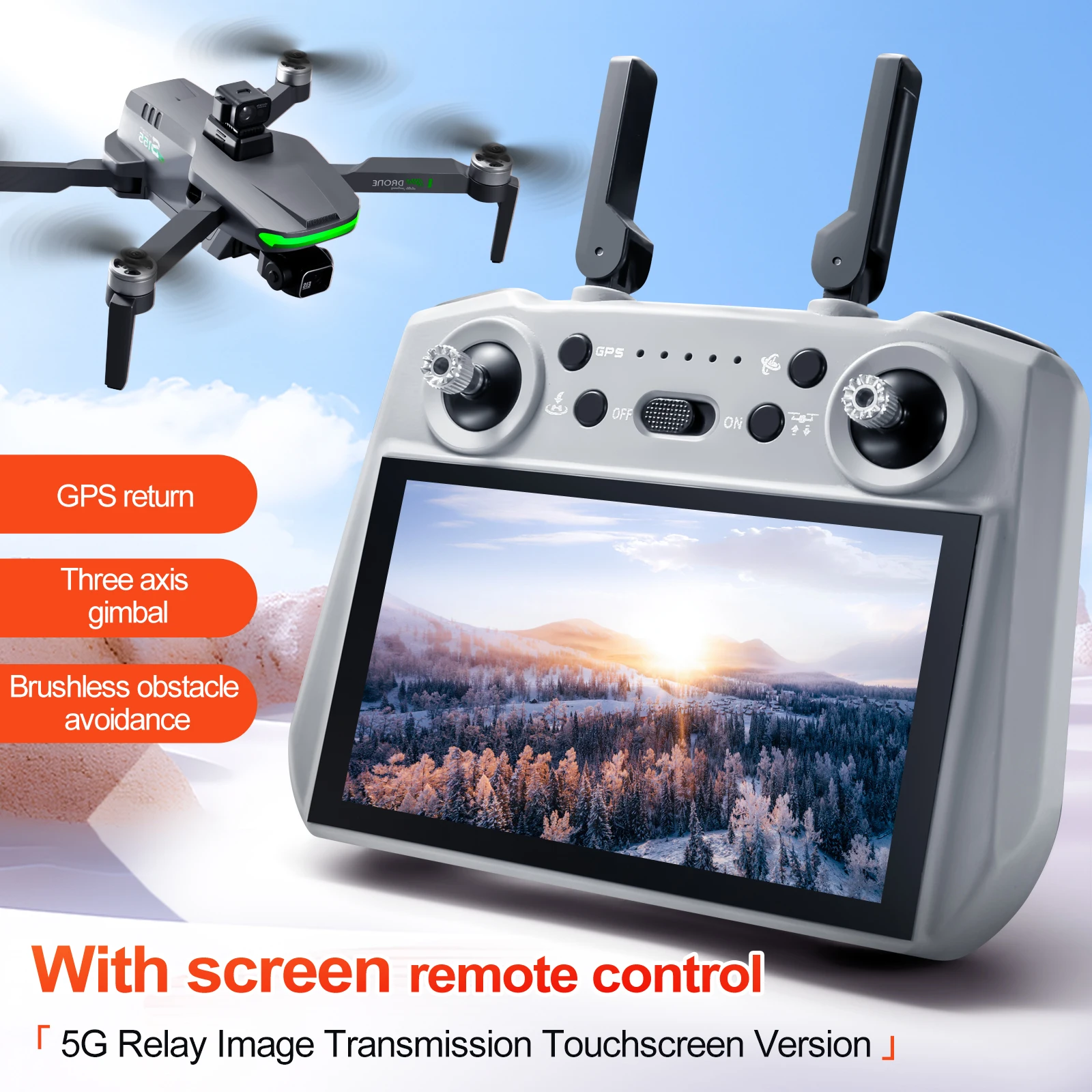 2025 New S155 Pro Gps Drone 8K HD Dual Camera 360° Laser Obstacle Avoidance 3-axis PTZ 5G FPV Brushless Motor RC Quadcopter Toys
