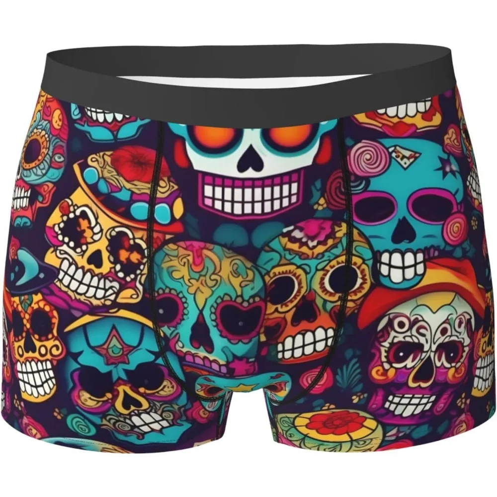 

Essential Boxer Shorts Skull Print Elastic Underwear Mens Underwear