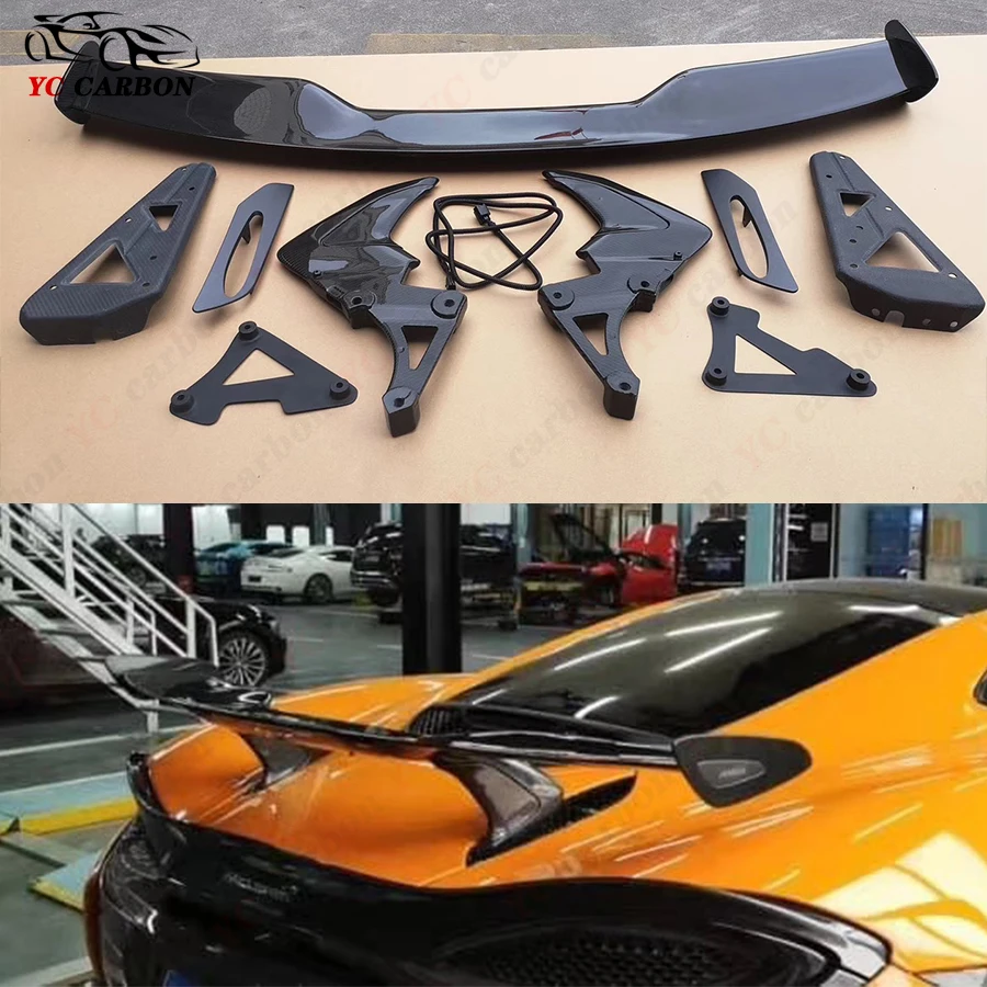 Rear Wing Lip Tail Trunk Spoilers Carbon Fiber Tail fins For Mclaren 540 570S 570 MSO Style Rear Spoiler upgraded body kit