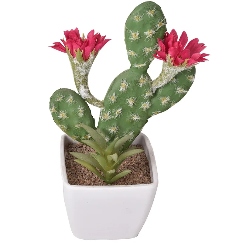 Hoge kwaliteit kunstmatige groene cactus, real touch sappige simulatieplant, doe-het-zelf creatieve bonsai, geen pot