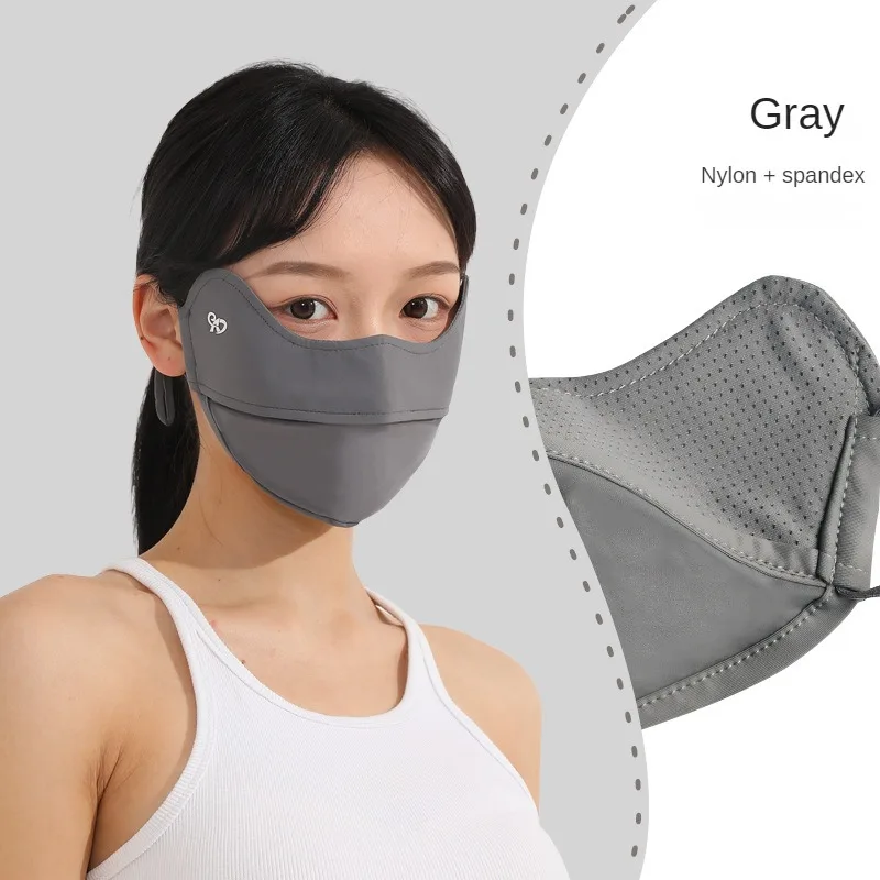 Outdoor Sports 1 Pc Summer Ice Silk Sunscreen Face Sun Protection Forehead Thin Section Breathable Anti Ultraviolet Face Mask