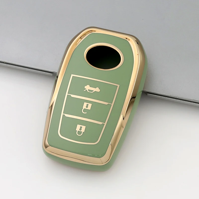TPU złota osłona etui na klucze dla Toyota Chr Rav4 Auris Avensis Prius Aygo Camry Corolla Land Cruiser 200 Prado Crown Fob — zdjęcie 7