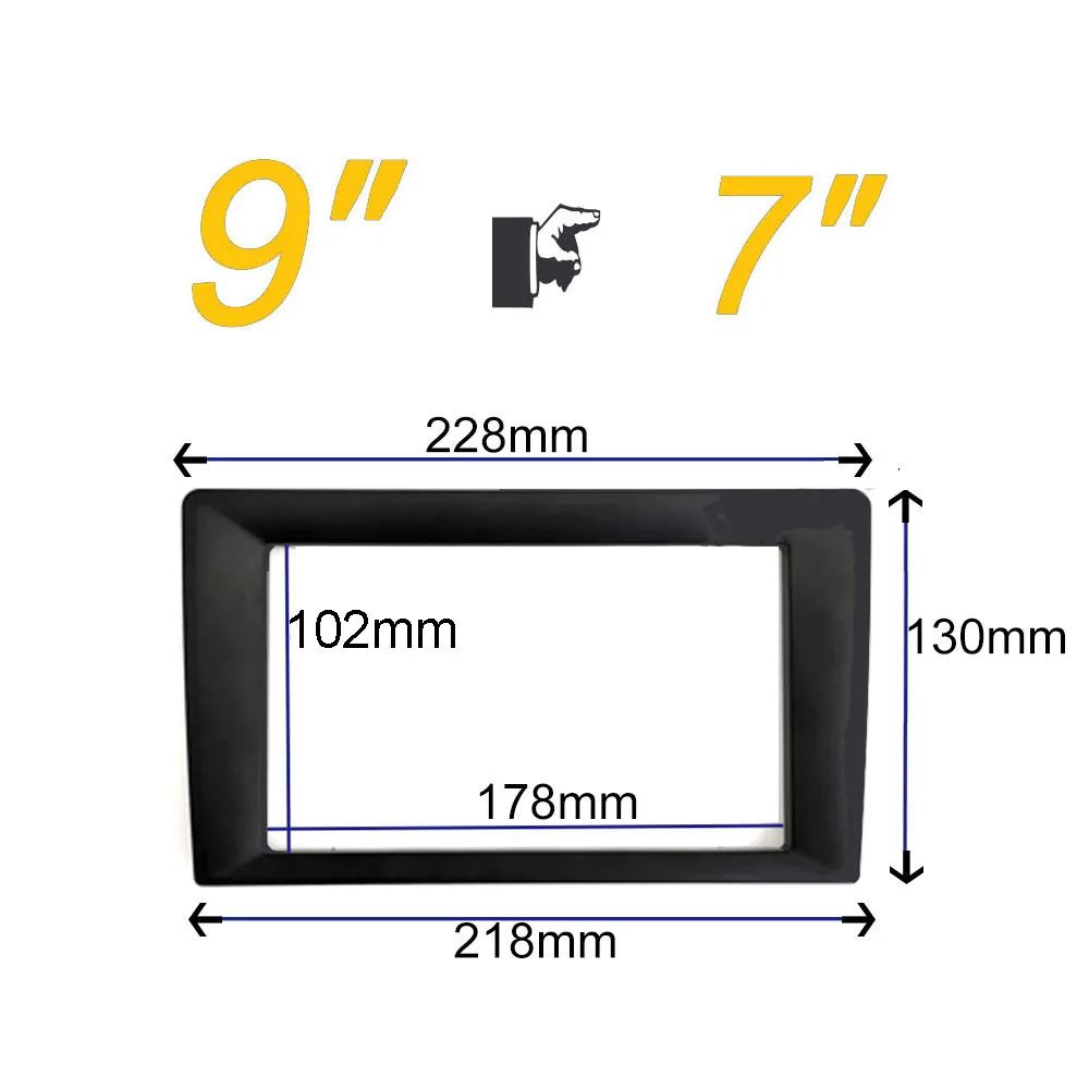 9 10 inch to 7 inch Car Radio Frame For Universal 2 Din Android Player Frame 7'' Transform Framework 178 x 102mm Panel No Gap