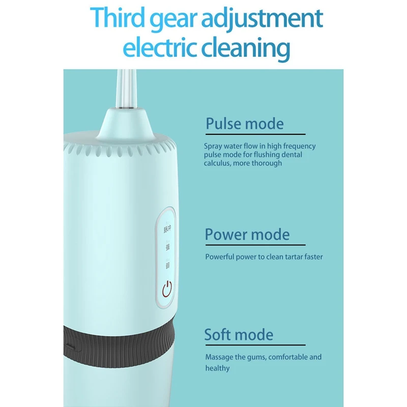 Tooth Scaler Electric Tooth Cleaner Oral Cleaning Irrigator Water Floss Flushing Device, IPX8 Waterproof, 250ML