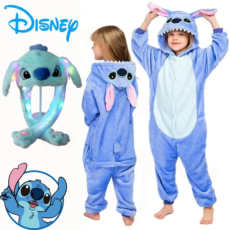 

Disney Cartoon Lilo & Stitch Children Piece Pajamas Stitch Anime Model Cosplay Clothing Home Pyjama Boys Girls Christmas Gifts