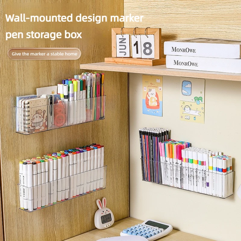 Mark Pen Storage Box Wall Mounted Watercolor Brushes Miscellaneous Storage Rack Desk Stationery Storage Holders Pen Holder