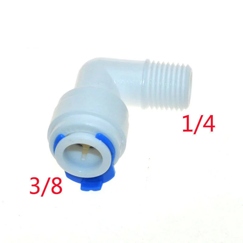 

5 шт. 3/8 дюйма, наружный диаметр шланга, 1/4 дюйма, штекер, колено, быстрый соединитель RO, обратный ход воды