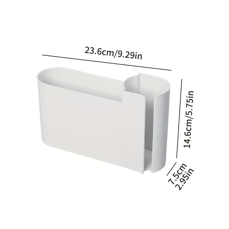 قطعة واحدة من منظم أكياس القمامة المزدوج المثبت على الحائط مع نافذة شفافة - صندوق تخزين باب خزانة المطبخ البلاستيكية ABS #3