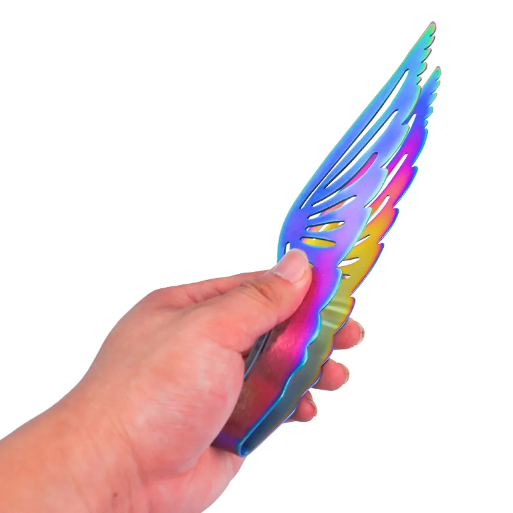 

23CM Arab Carbon Clamp Angel Wings Colorful Ice Blue Metal Tweezers Smoking Accessories Kitchen Tools