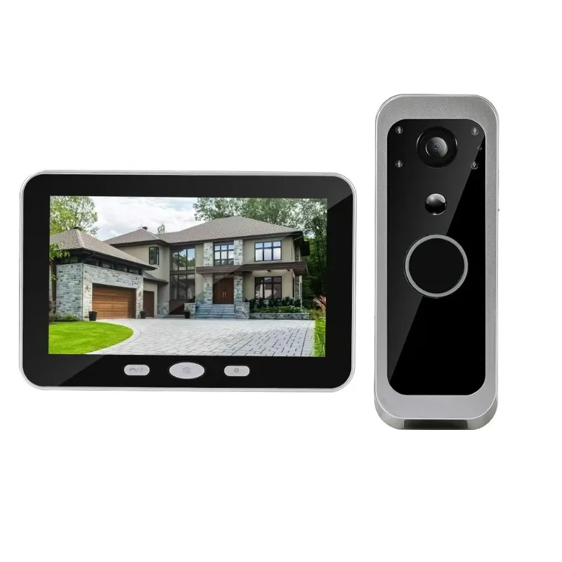 5 Inch Tuya Wireless Home Intelligent Voice Intercom Doorbell Mobile Phone Remote Motion Detection Video Cat Eye