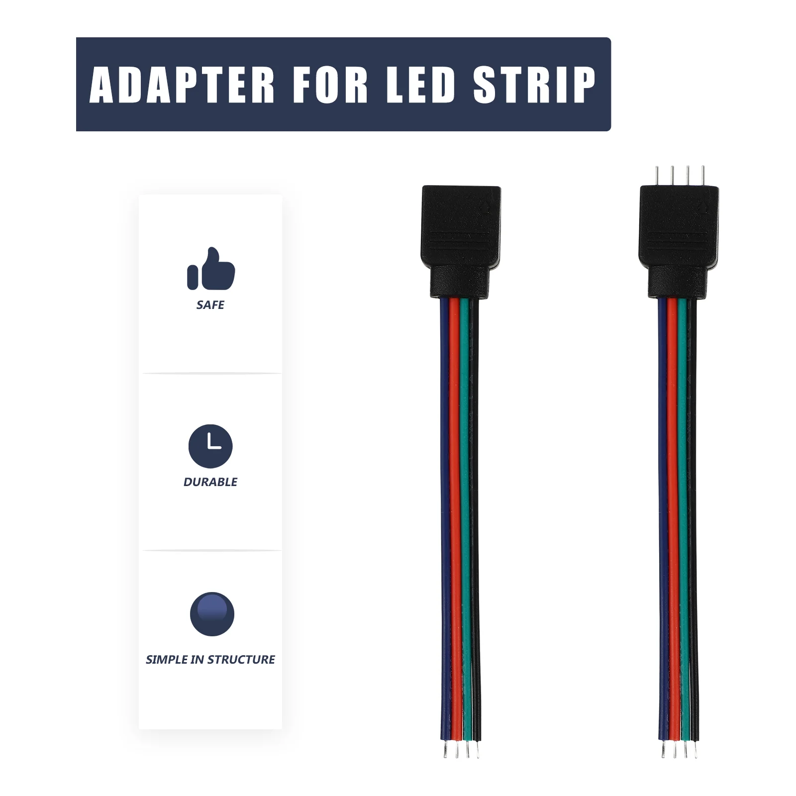 40-częściowy adapter złącza RGB Listwa świetlna Złącza LED do kontrolera taśmy Abs