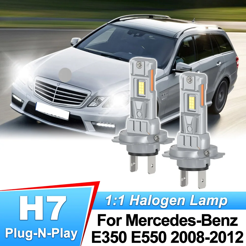 

2Pcs H7 LED Headlight Bulb Mini Wireless 80W 30000LM 6500K CSP H7 Turbo Led For Mercedes-Benz E350 E550 2008 2009 2010 2011 2012