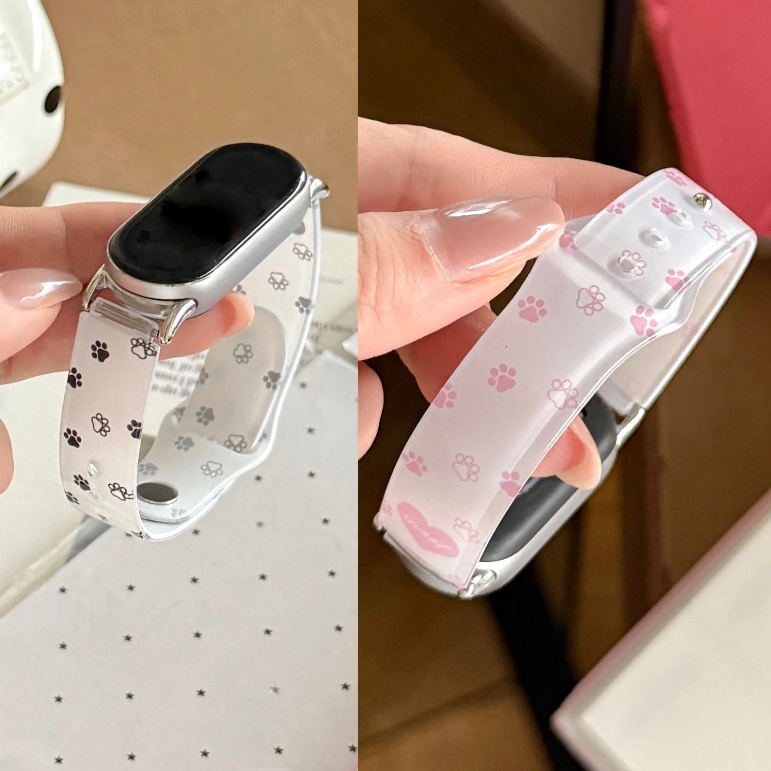 Cute Cat Claw Pattern TPU Material Strap for Xiaomi Band 8 9 10 Pro Cute Girl Strap for Redmi Watch 4 5 6 Universal 18 20 22mm