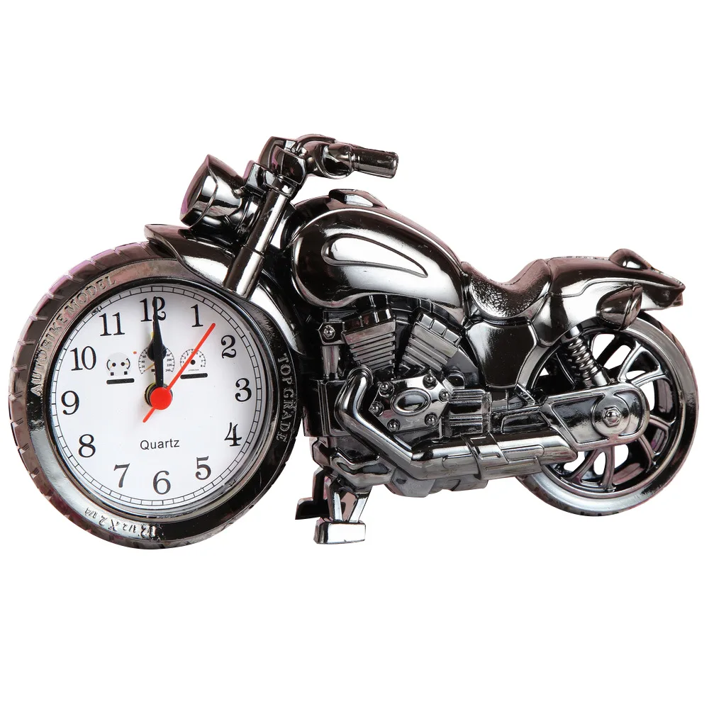 

2025 Creative Retro Motorcycle Model Alarm Clock Fashion Home Decoration Crafts 3D Railway Engine Figurines Home Decor Supplies