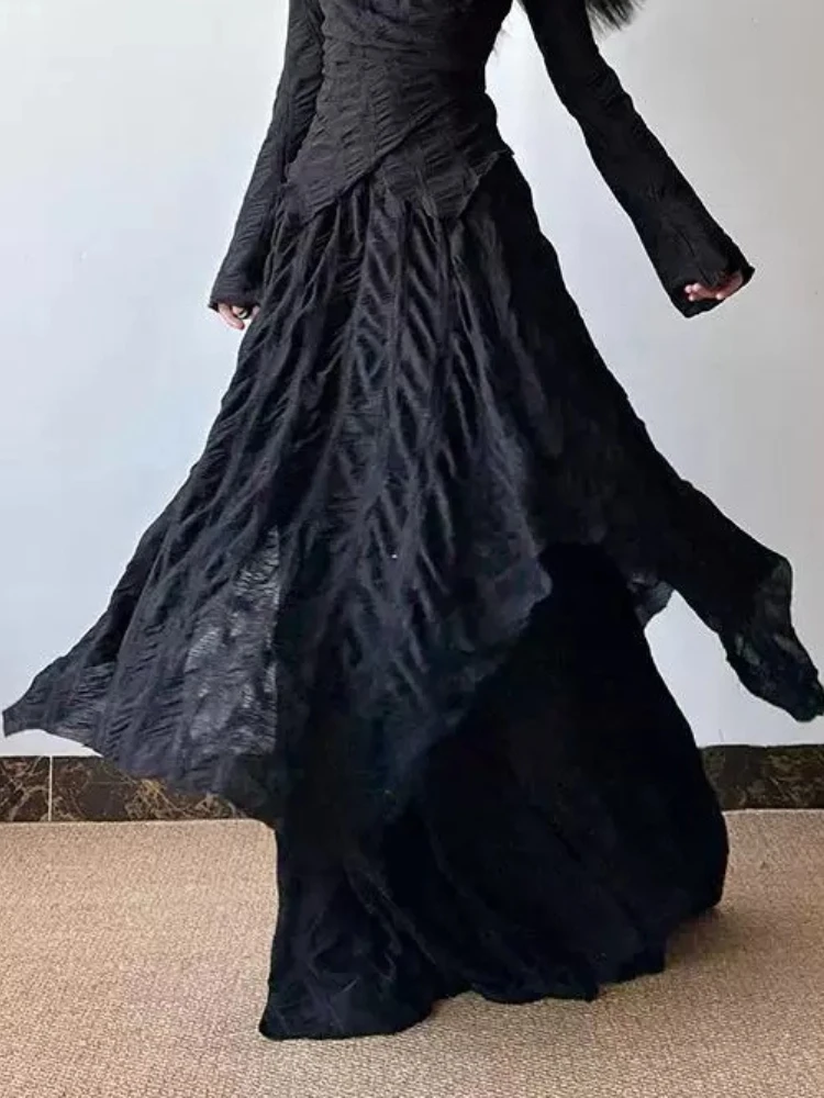 Premium Solid Irregular Skirts New Small Fellow High Waist Slim Mujer Faldas Mid-length Elegant All-match Moda Falda