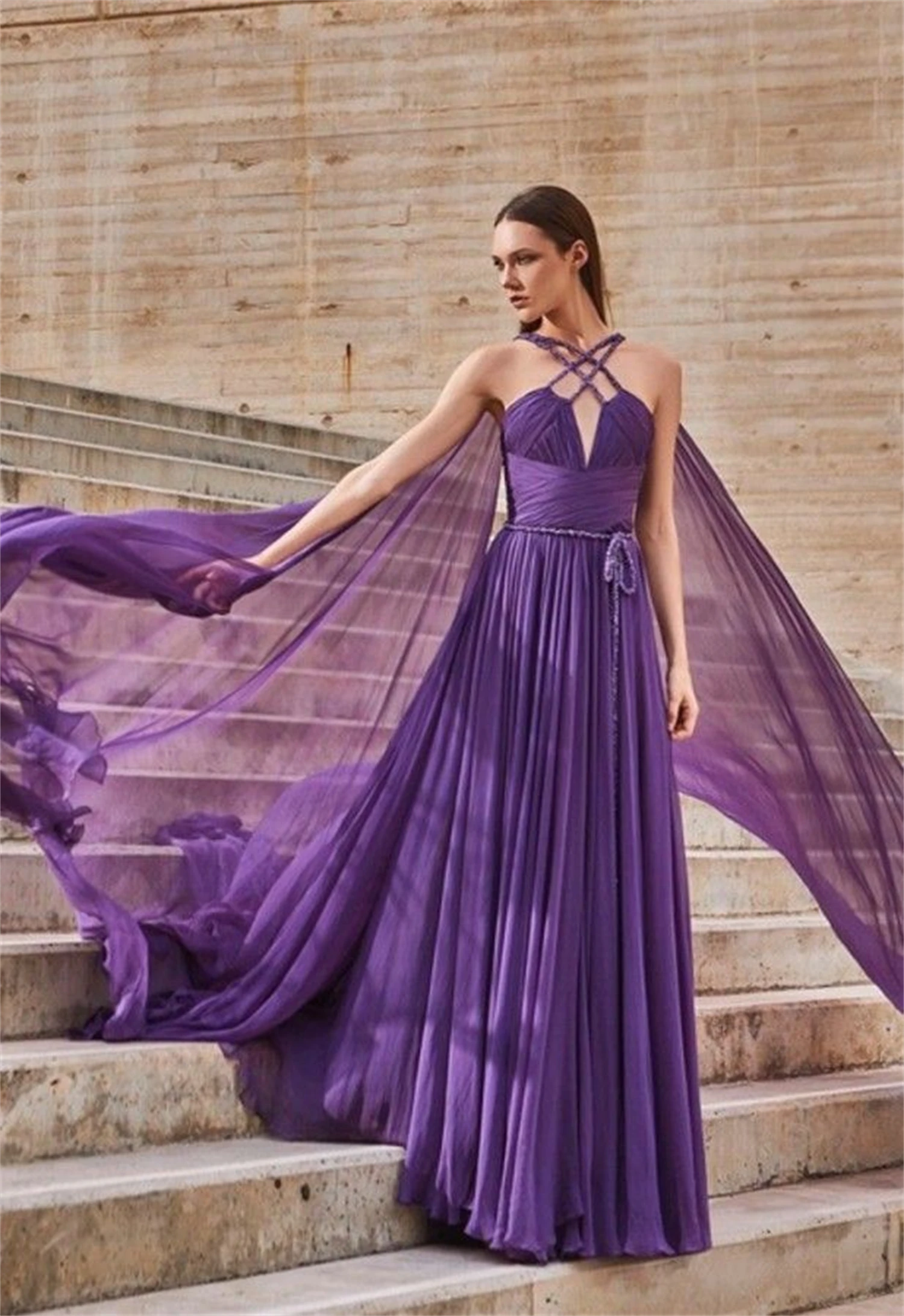 Chiffon Ball Gowns Lavender Purple Prom Dresses Customized Luxury Gown Elegant Reunion Bridesmaid Evening Dress Graduate Formal