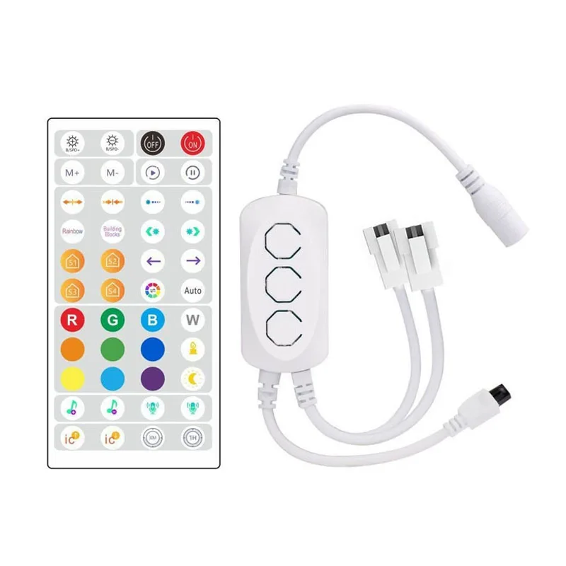44-Key BT Controller for RGB LED Strip Voice Activated & Music Sync Remote for Color Changing and Tunable White LED Light Strips