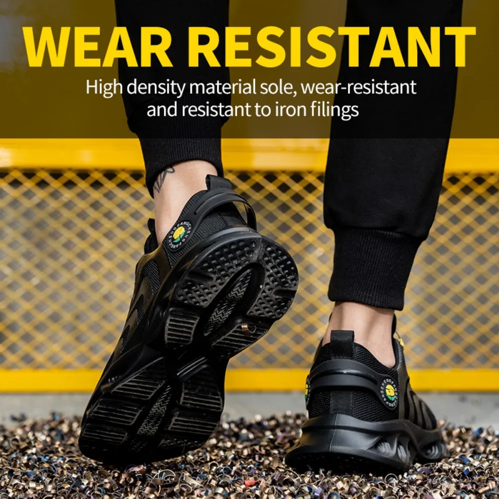 Rotary Buckle Sports Shoes Protection Shoes Light Safety Shoes Breathable Wear Resistant Impact Resistant Puncture Resistant