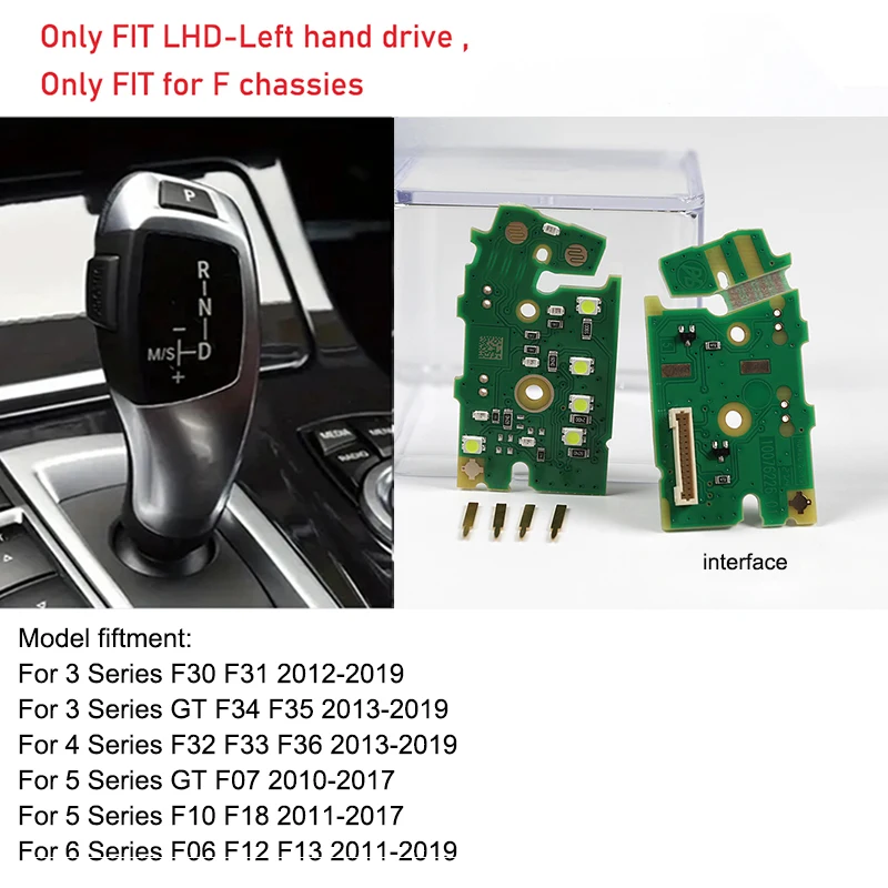 Schaltknauf Platine für BMW F10 F30 F31 F32 F20 F10 F07 F25 F26 F15 F16 Schalthebel Getriebe LED-Panel-Reparatur