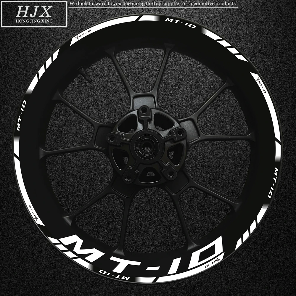 Mt10 Sticker Suitable For Yamaha Motorcycle Wheel Hub MT-10 Logo Decal Full Set Of 17 Inch Rim High Quality Reflective SticKers