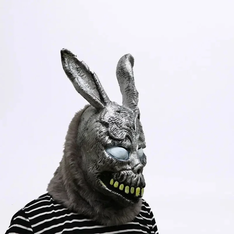 Full Face Headgear Halloween Party Cosplay Costume Props 1PC Scary Ghost Rabbit Mask Horror Plush Bunny Masks Latex