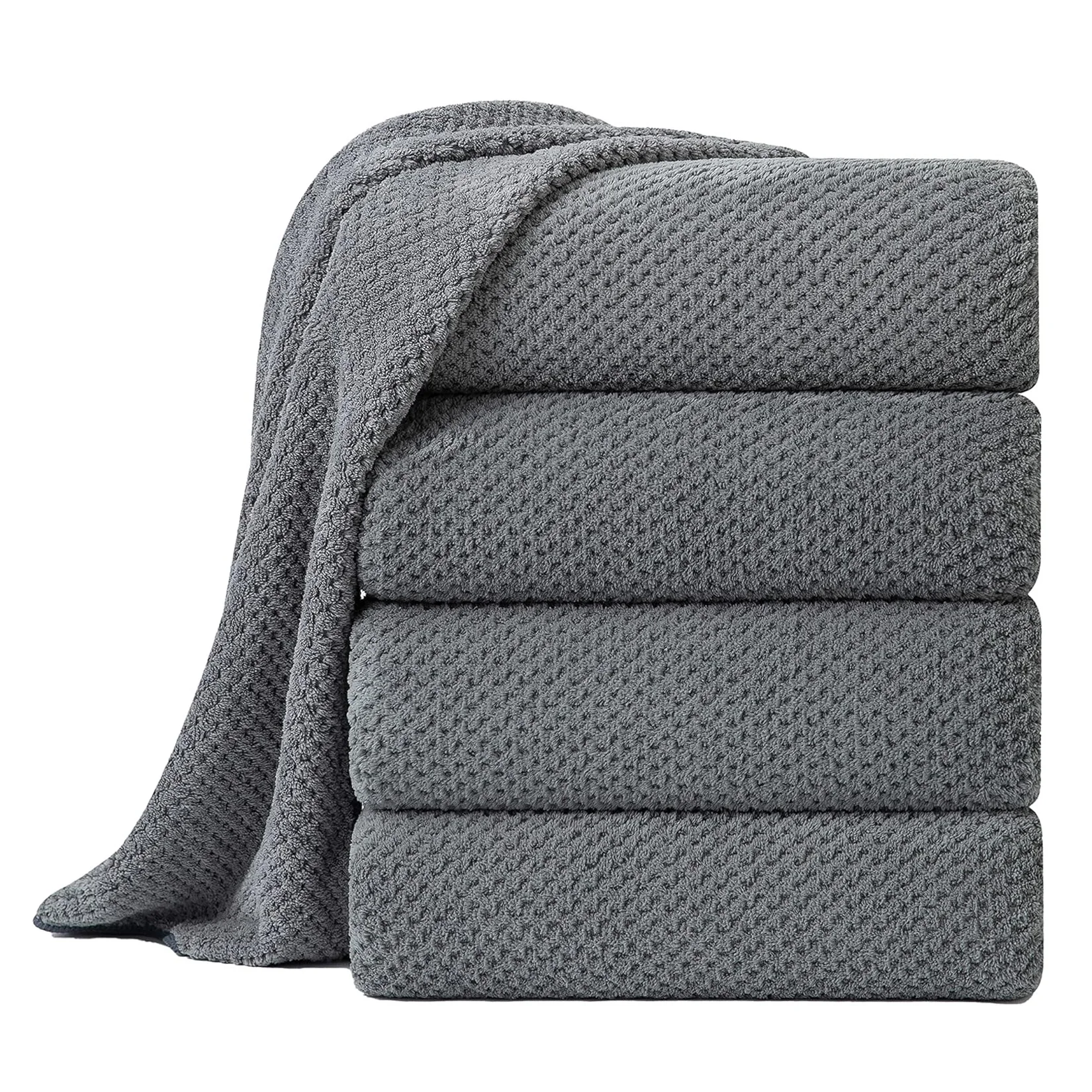 4-Pack Microfiber Bath Towel Set, 35.4