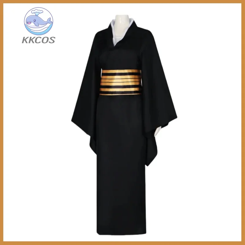 أنيمي شيطان القاتل ناكيمي تأثيري حلي فتاة اليابانية الأسود كيمونو هالوين الزي فستان الحمام امرأة كرنفال البدلة
