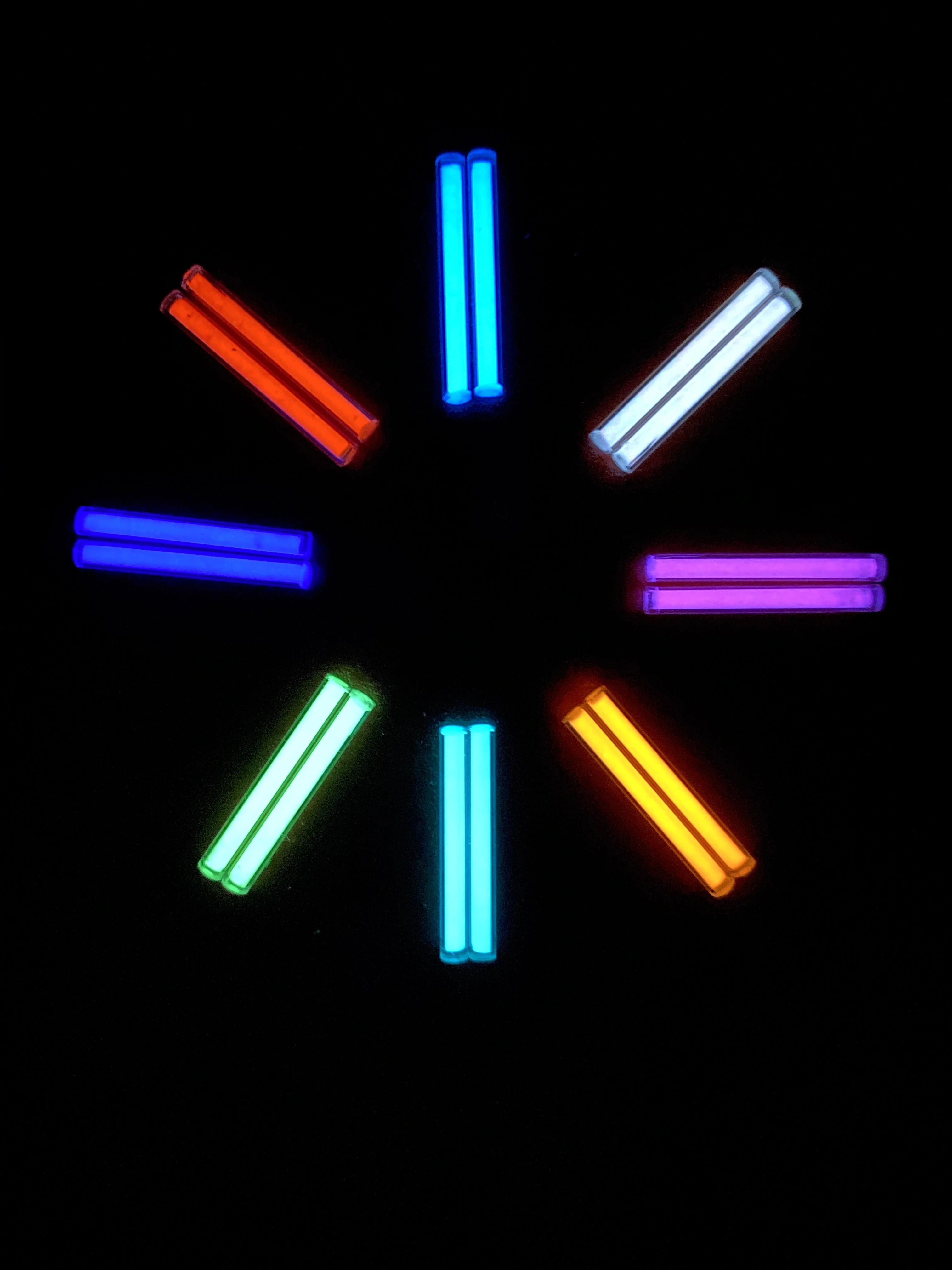 Pacote 3x20 mm Cores Tubo de Vidro Luminoso Luzes de Emergência Lâmpada Brilho para Ponta do Dedo Giroscópio Faça Você Mesmo Edc Mod 8