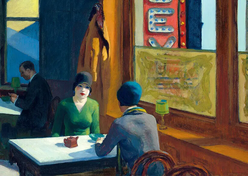 Chop Suey (1929) Edward Hopper Art Picture Print Silk Poster Home Wall Decor