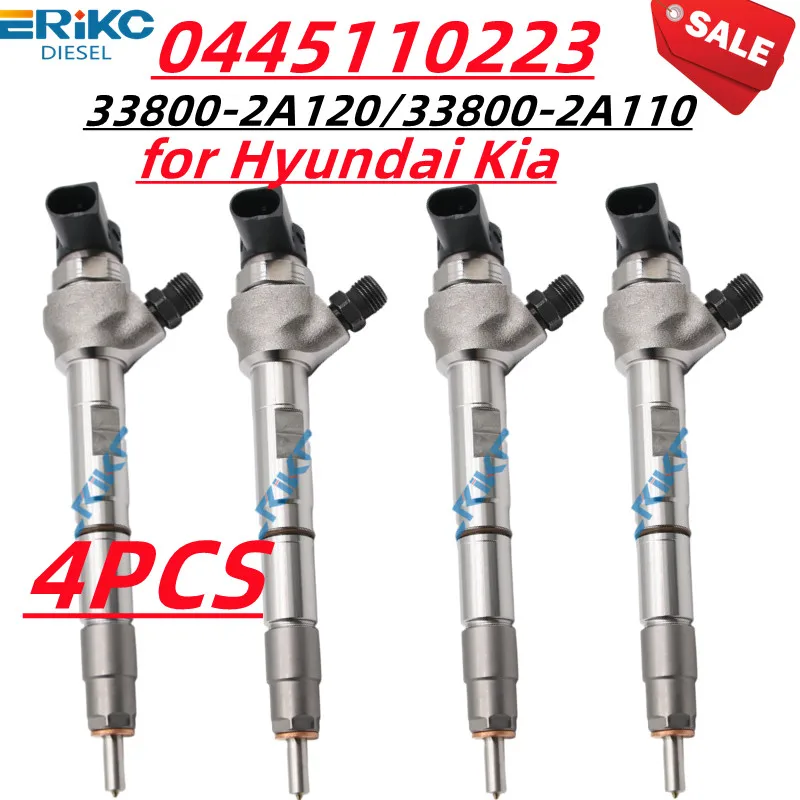 4PCS NEW 33800-2A110 0445110223 33800-2A100 Diesel Fuel Injector 338002A100 338002A110 for Hyundai /Kia Cerato 1.5 CRDi