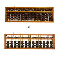 Y1UB Vintage Wooden Abacus with Reset Button Traditional Math Counting Tools for Students Teachers Accountants Office Clerks