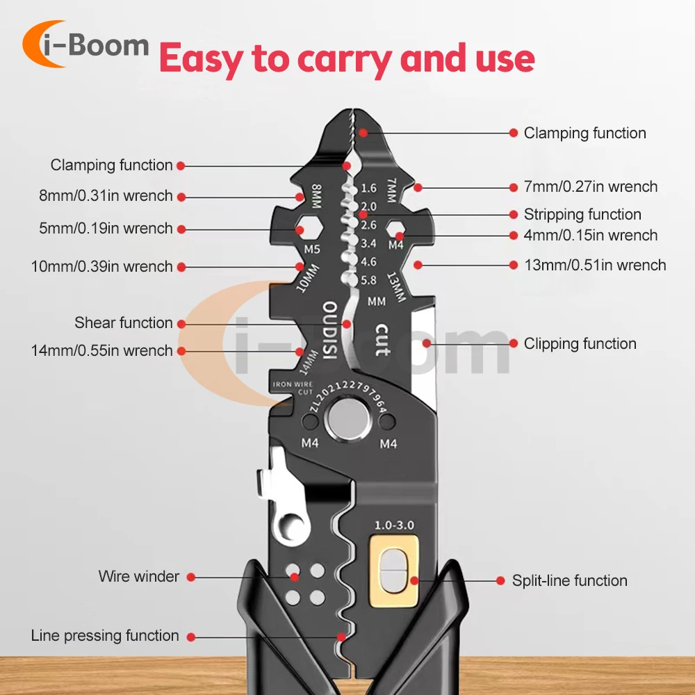 Multifunctional Pliers Electrician Special Pliers Sharp-Nosed Pliers / Scissors Wire Strippers Cable Cutter Terminal Crimping