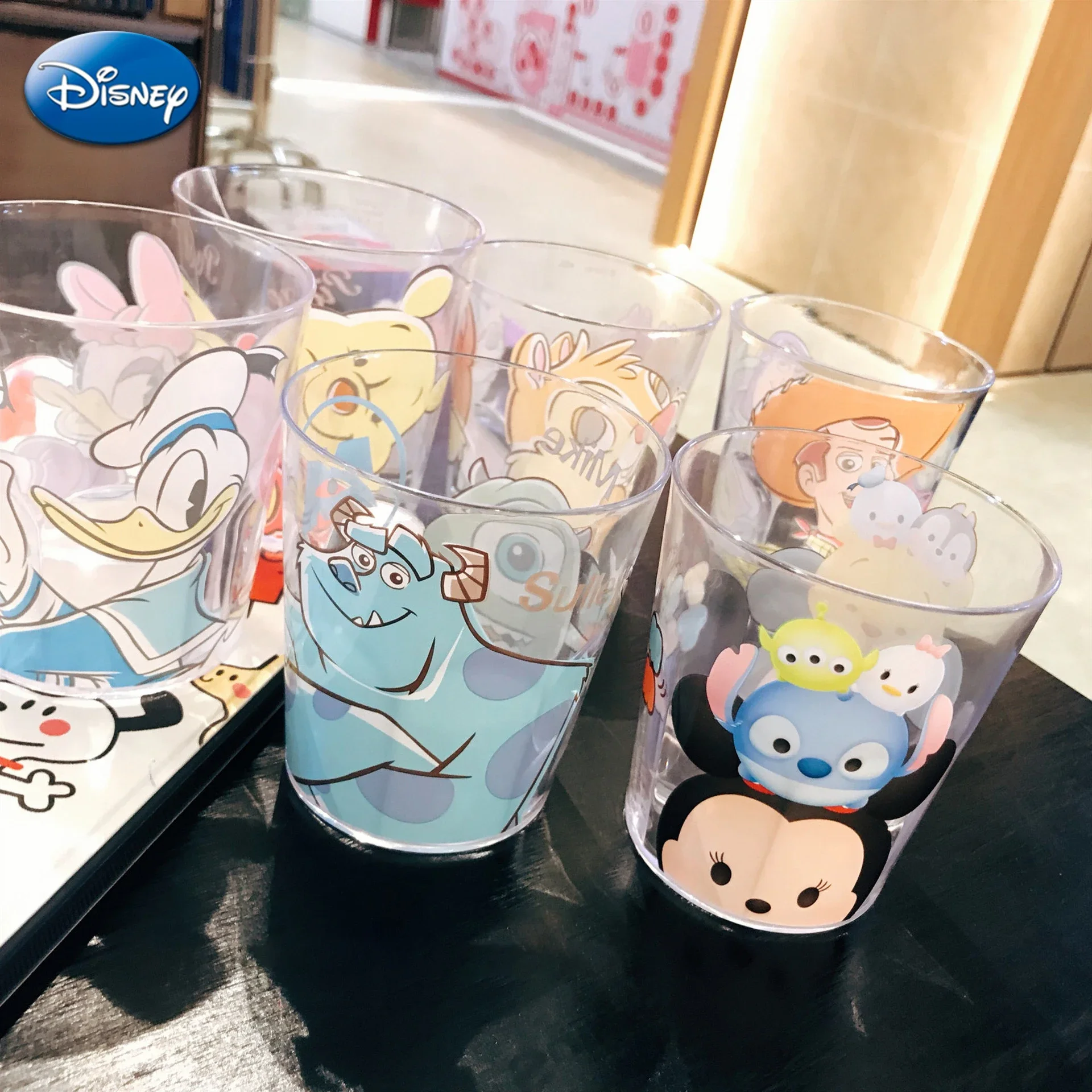 Disney Series Kids Cup Mickey Minnie Mouse Children Drink Water Milk Mug Mouthwash Cup Pooh McQueen Cartoon Teeth Cylinder Cup view 5