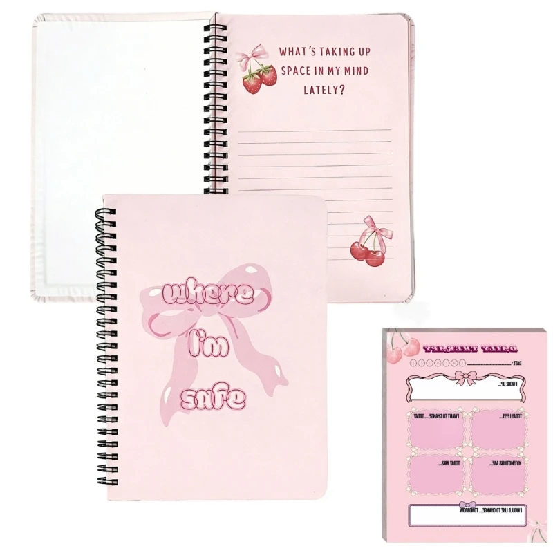  2Pieces Spirals Notebooks with Premium Recycled Paper Simple Layouts Design for Creative Writing & Professionals Use