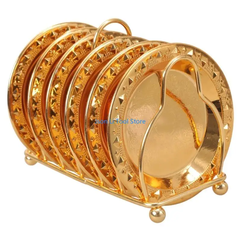 

Y08D Set of 6 Classical Golden Cocktail Cup for Continental Vintage Zinc Allo