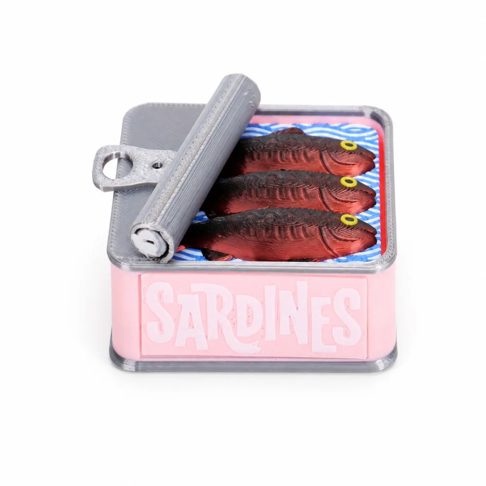 3D Printed Sardine Clicker Press Sound Device Simulation Cute Design Sardine Tin Decompression Novelty Button
