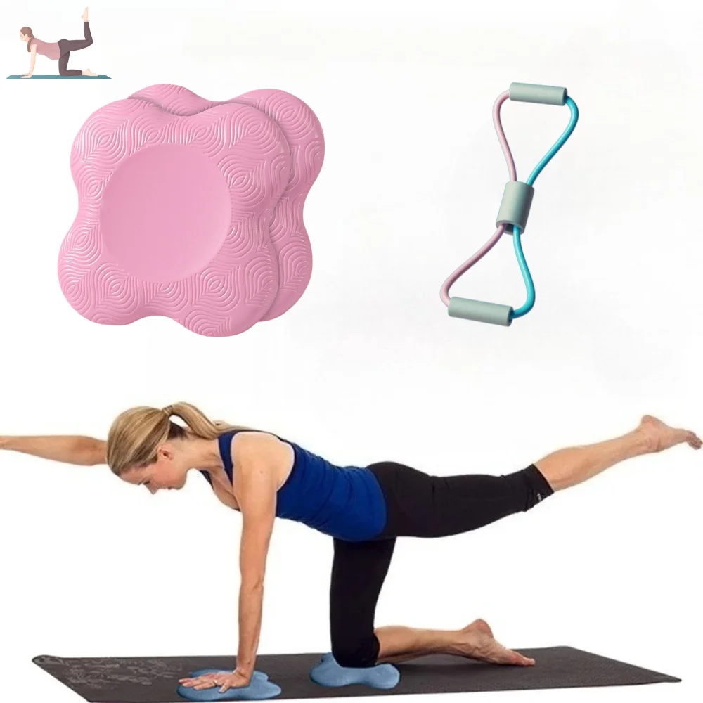8-förmiger Spanner, TPE, verdickt, rutschfest, für Yoga, kniend, Schutzpolster, Knie, langsamer Rückprall, rutschfest, Sport-Fitness-Matte, fester Ellenbogen