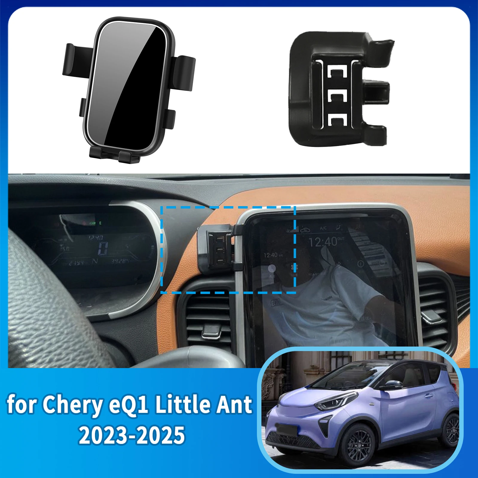 

Accessories Car Mobile Phone Holder for Chery eQ1 Little Ant 2023 2024 2025 GPS Bracket Navigation Stand Auto