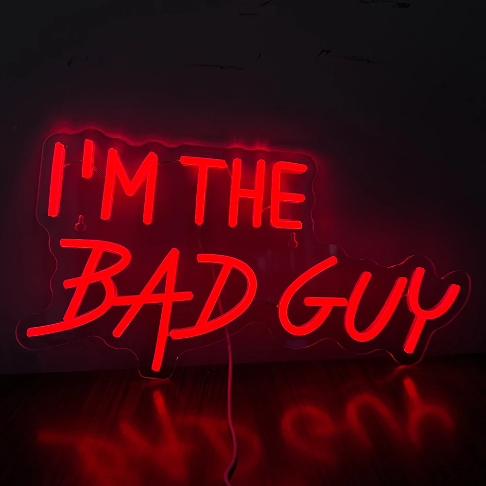 

I'm the Bad Guy Neon Signs Quotes Red LED Neon Lights Signs Bad Guy Wall Light Up for Wall Bedroom Man Cave Bar Party Game Rooms