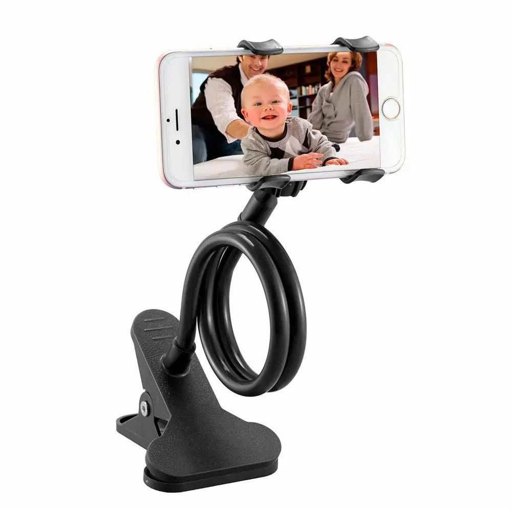 Universal Flexible Adjustable 360 Clip Mobile Cell Phone Holder Lazy Bed Desk Bracket Mount Stands New Portable Bracket