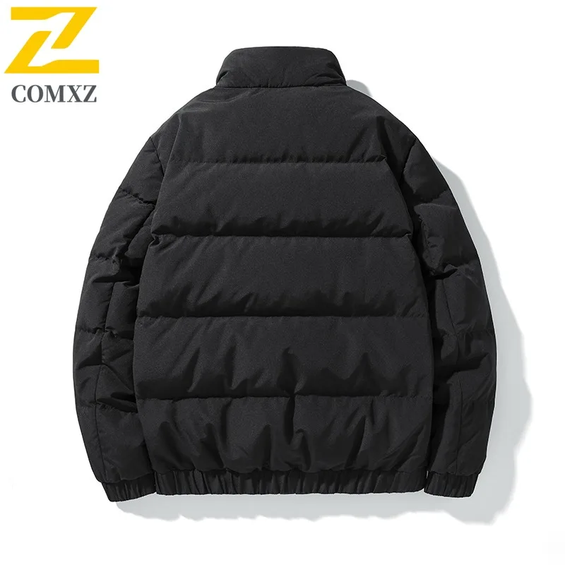 COMXZ Men Cotton Coat Casual Solid Color Outdoor Camping Cold Resistant Jacket Leisure Style Lightweight Autumn Winter Garment