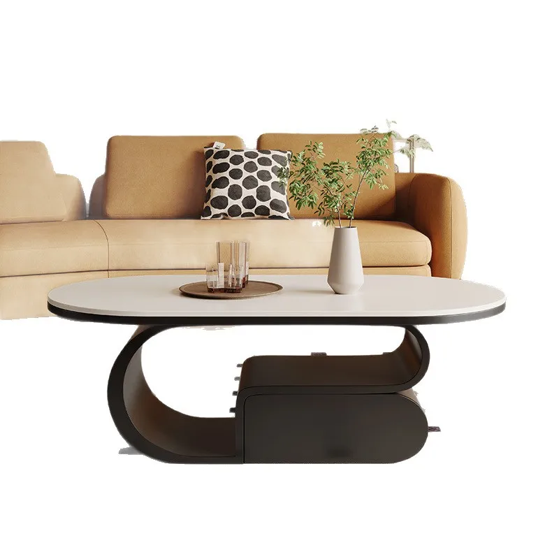 

Modern simple coffee table, light luxury rock slab living room, small household minimalist coffee table