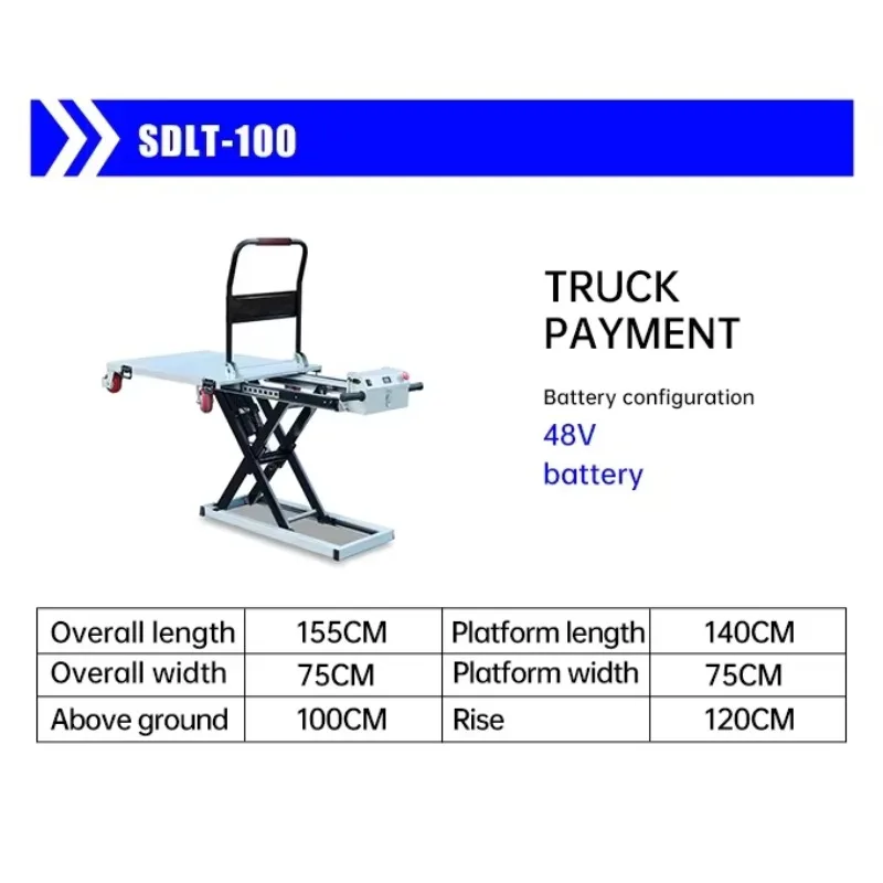 Hand Carts Platform OEM Customizable Portable Four-Wheel Self-Loading Electric Trolleys Flat Lifting Table Hydraulic Structure