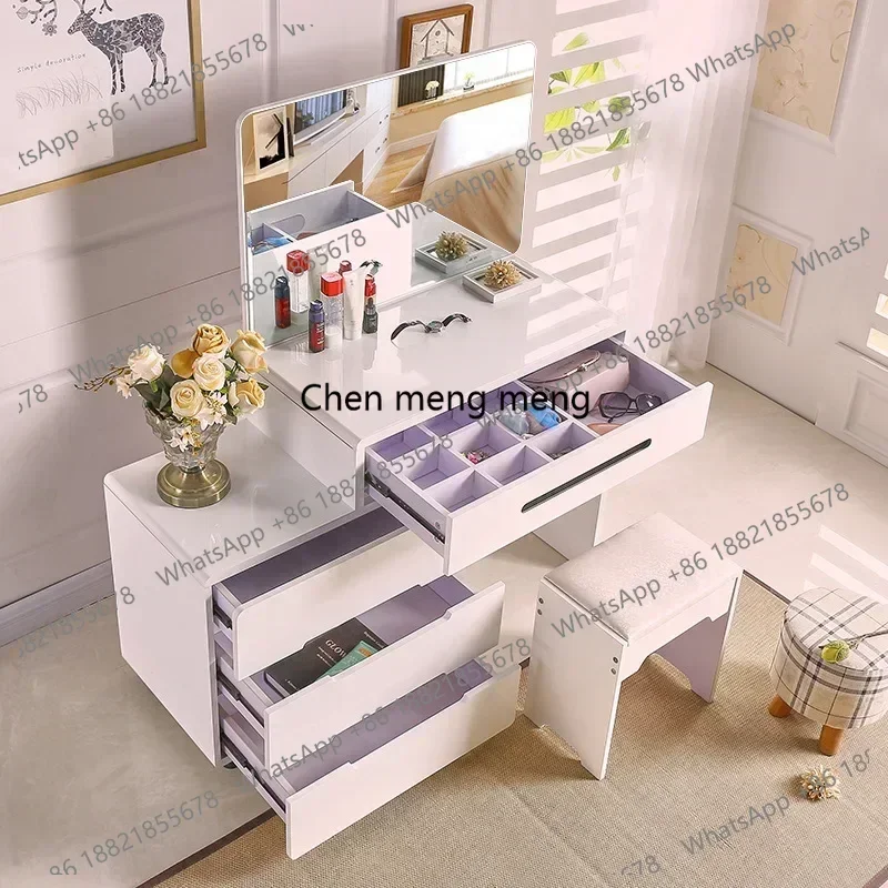 D182Box Chair Dressing Table Container Minimalist Make Up Dressing Table Toilet Cabinets Living Room Tocador Maquillaje Furnitu