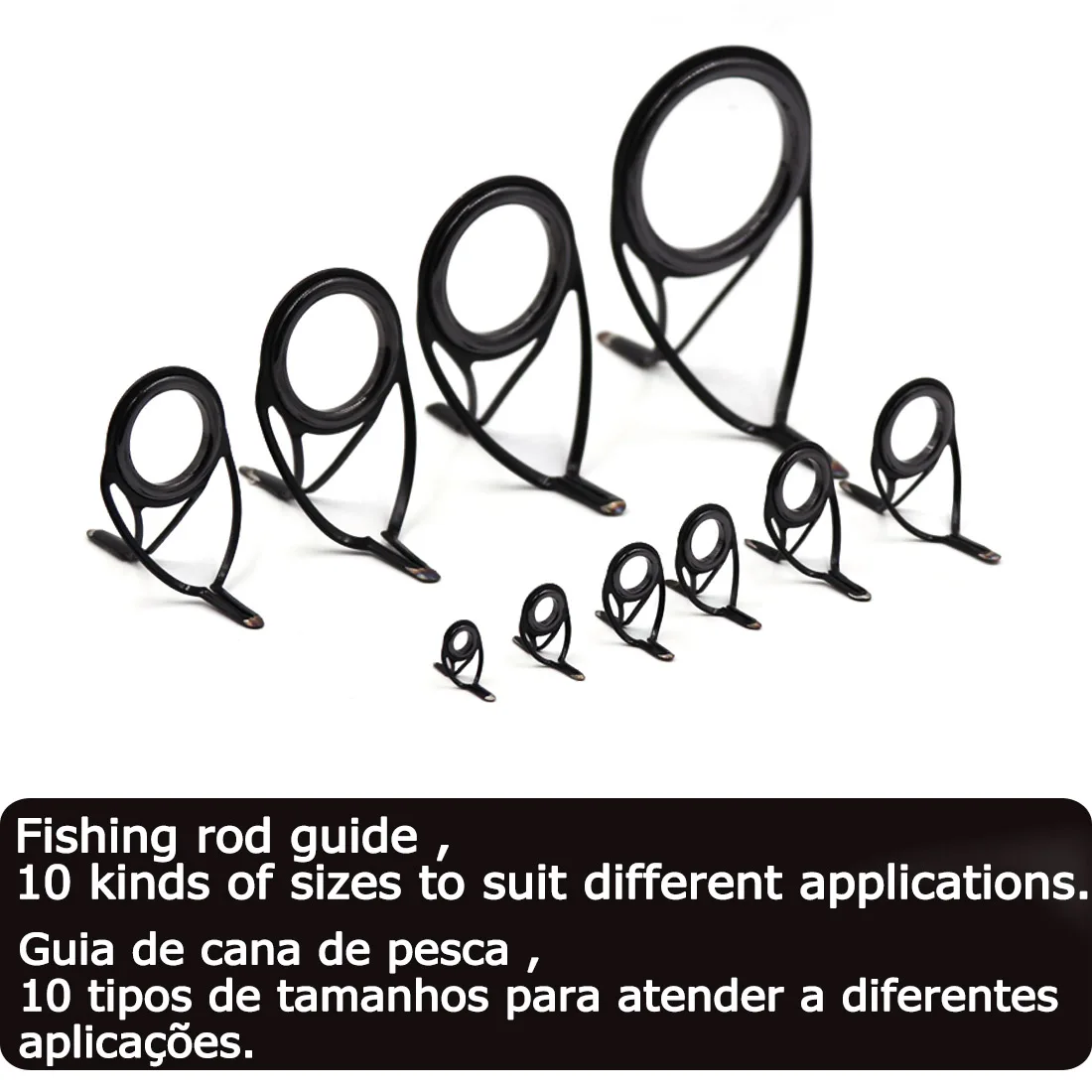 9KM OB Curved Rod Guide Kit 10pcs Double Foot Fishing Baitcasting/Spinning Rod Guides Repair Kit Replacement Kit Saltwater view 2