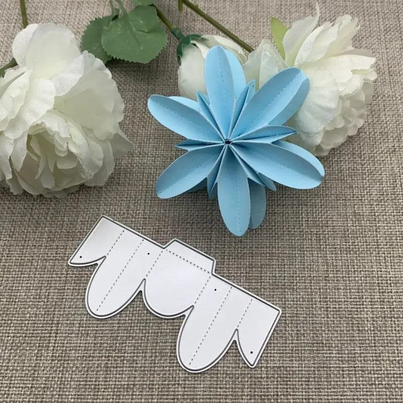 New Folded Flower  Metal Cutting Dies Stencils For DIY Scrapbooking Decorative Embossing Handcraft Die Cutting Template Mold